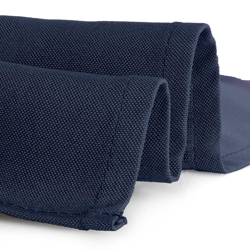 Gee Di Moda Cloth Napkins - 17 x 17 Inch Navy Blue Dinner Napkins - Set of 12 Soft & Absorbent Washable Fabric Cloth Table Napkins with Hemmed Edges for Hotel Restaurant, Holiday Parties & Wedding - Image 4
